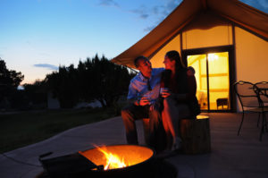 Couples glamping tents at Royal Gorge Cabins
