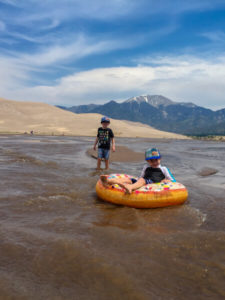 floating Medano creek at Great Sand Dunes