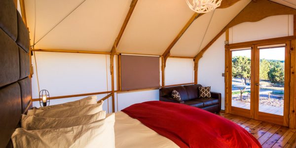 IMG_3261 Comfortable furnishings in glamping tent at Royal Gorge Cabins